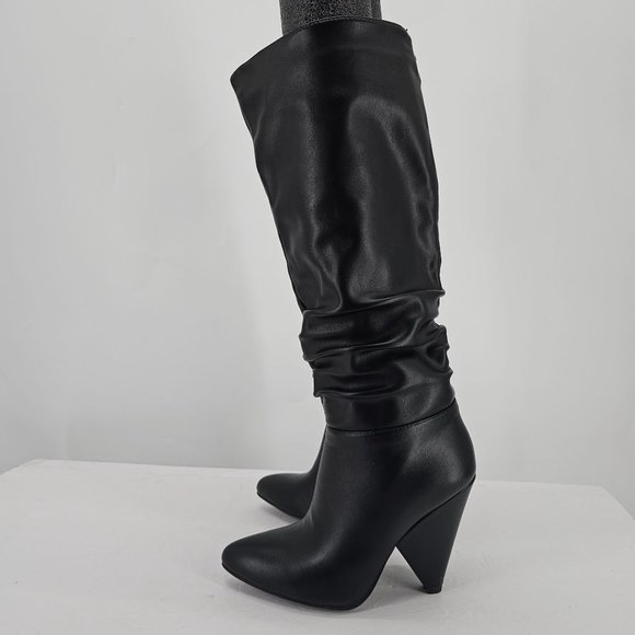 Black Patent Slouchy Boot - Picture 5 of 10